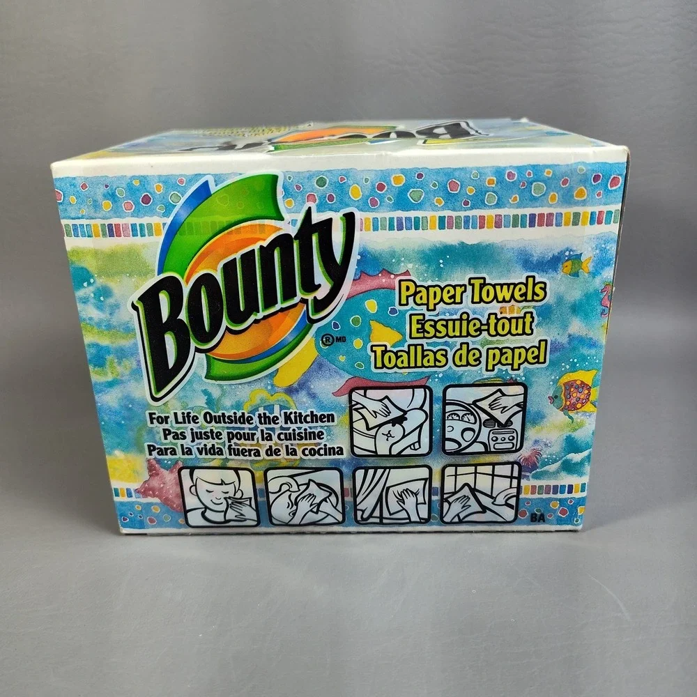 Vintage Bounty Paper Towels Box Kissing Fish II By Artist Lila Rose Kennedy 2000